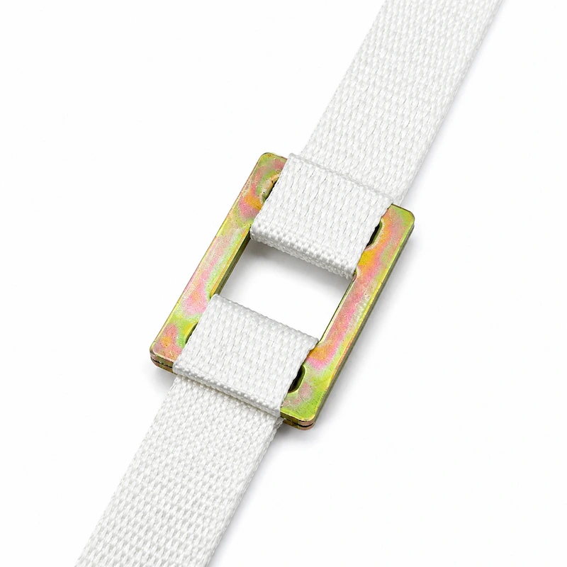 30mm flat buckle with polyester woven lashing strap for one way cargo securing and industrial transportation