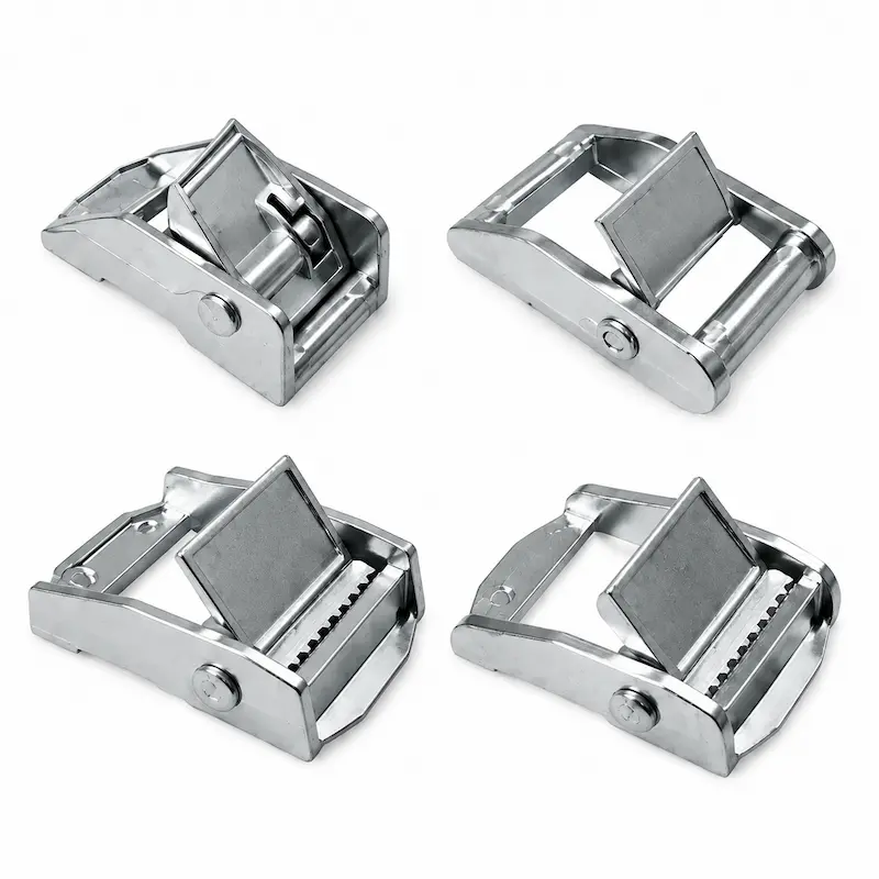 Metal cam buckle range in 25mm and 50mm sizes for webbing strap securing applications