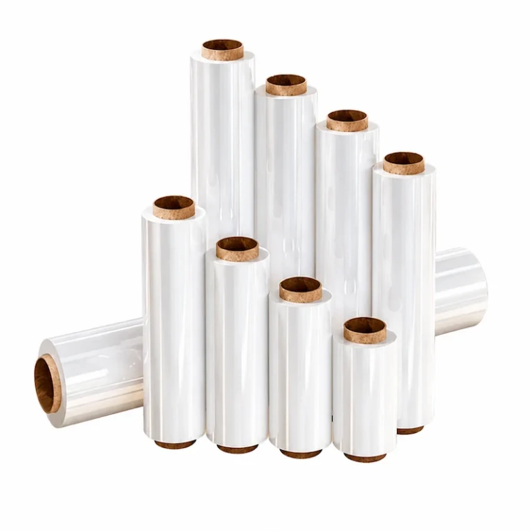 Clear stretch film rolls for pallet wrapping and cargo protection applications