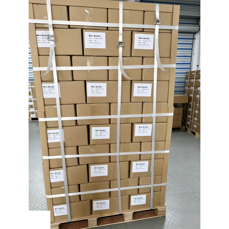 galvanized-wire-buckles-packed-in-cartons-and-palletized-for-export-shipment