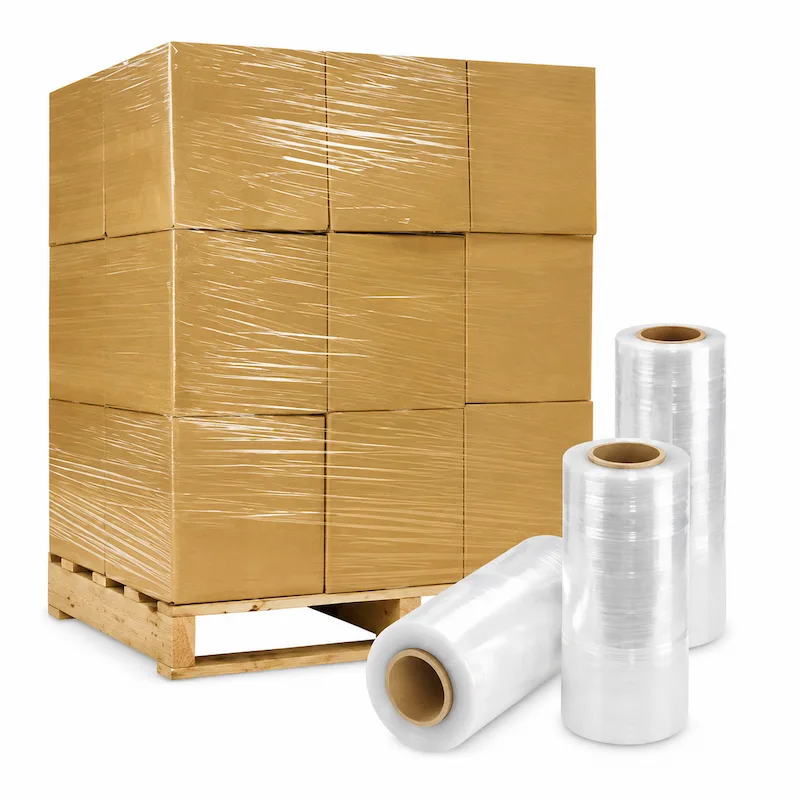 Stretch film used for pallet wrapping to secure cartons and protect cargo during transportation