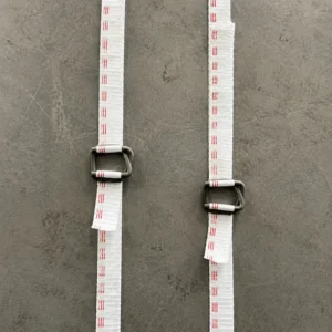 Polyester woven strapping with phosphated wire buckle for cargo securing applications