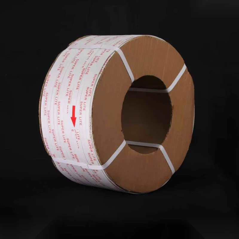 PP strapping roll with cardboard core for packaging applications