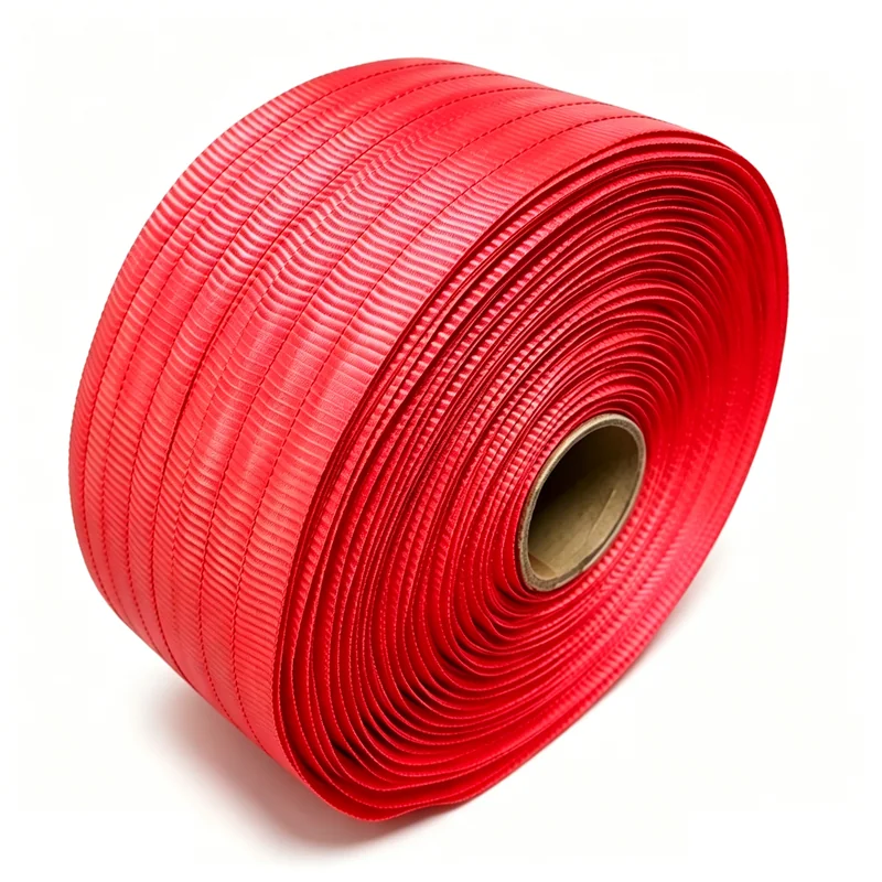 Red woven strapping roll for customized packaging solutions