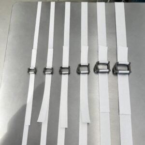 Woven polyester strapping with phosphated wire buckles in different sizes=