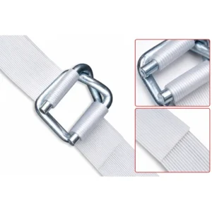 Composite strapping with galvanized wire buckle